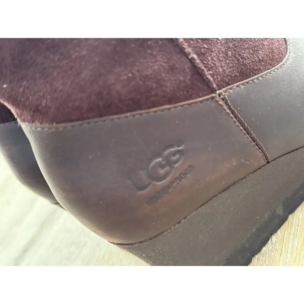 UGG Australia Women’s 10 Mischa Boots Brown Waterproof Suede Leather Winter